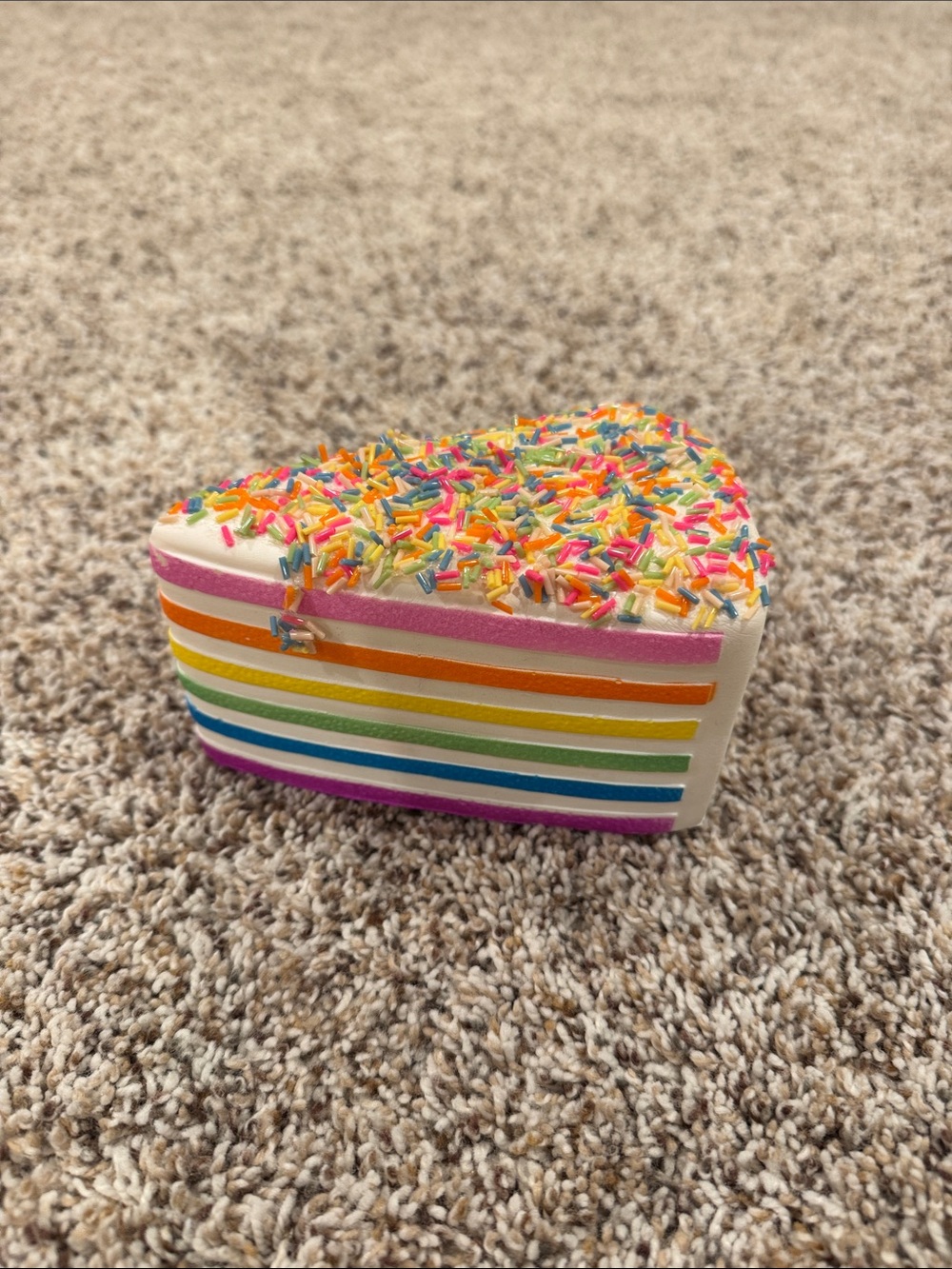 Heart Rainbow Layered Squishy with Sprinkles